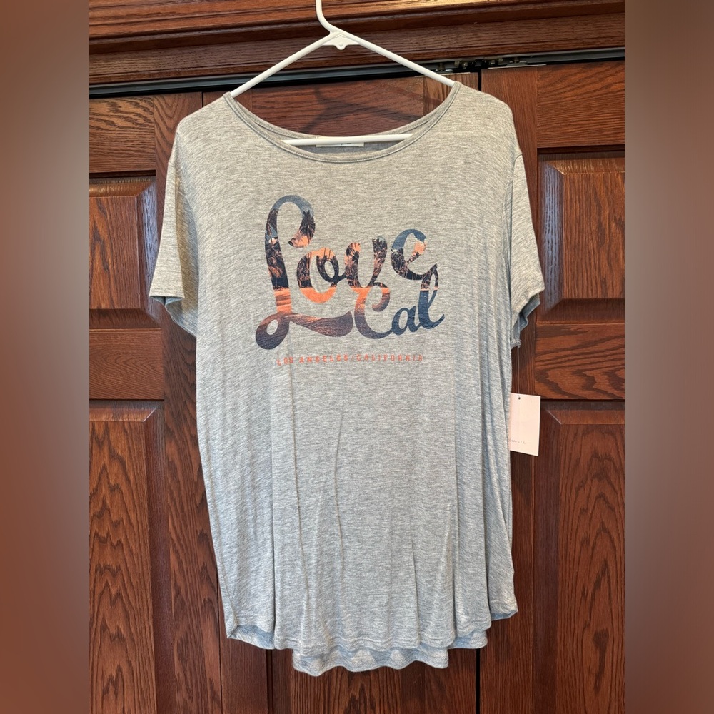 NWT by Gaze USA LOVE CALI TEE MADE IN L.A. LARGE